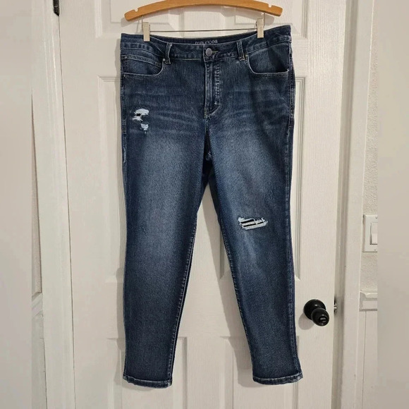 Maurices Everflex Highrise Women's Jeans Sz 18 Skinny Ankle Dark Wash Plus Size - Picture 3 of 13